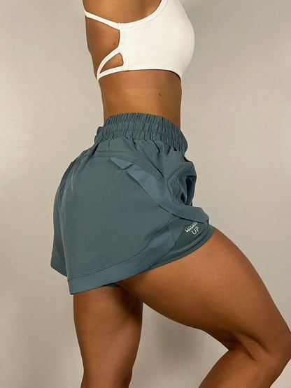 Light Teal Flowy Shorts