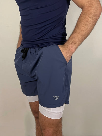 Navy Blue/White Performance Shorts