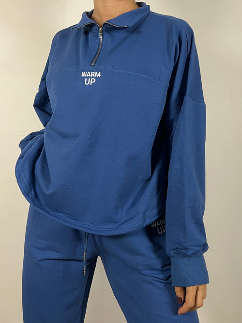Azur half zipper lightweight sweatshirt