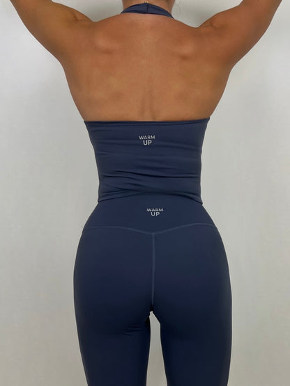 Ink Blue Halter neck tank top