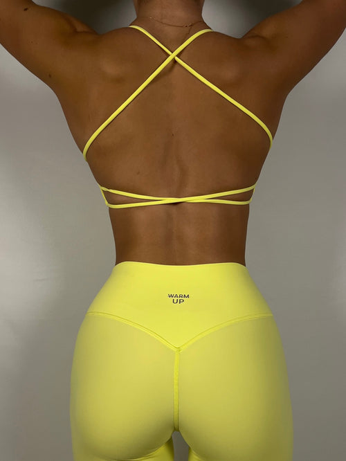 Lemon Yellow Backless Bra