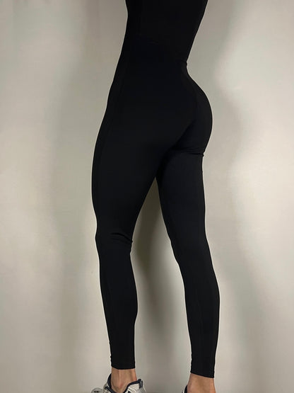 Jet Black Long Sleeve Jumpsuit