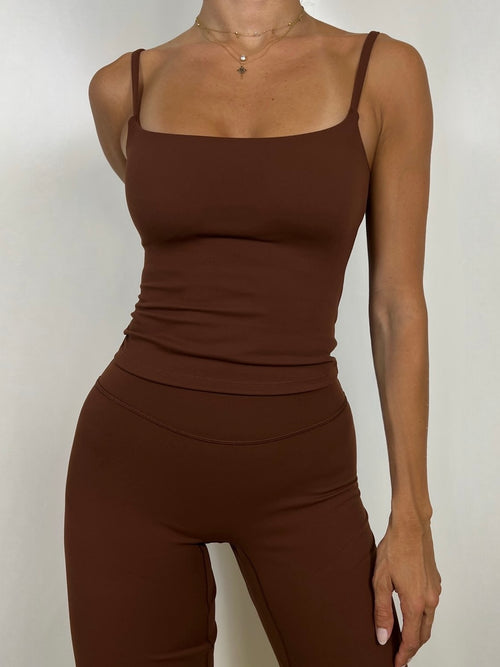 Coffee Brown Soft motion Tank top