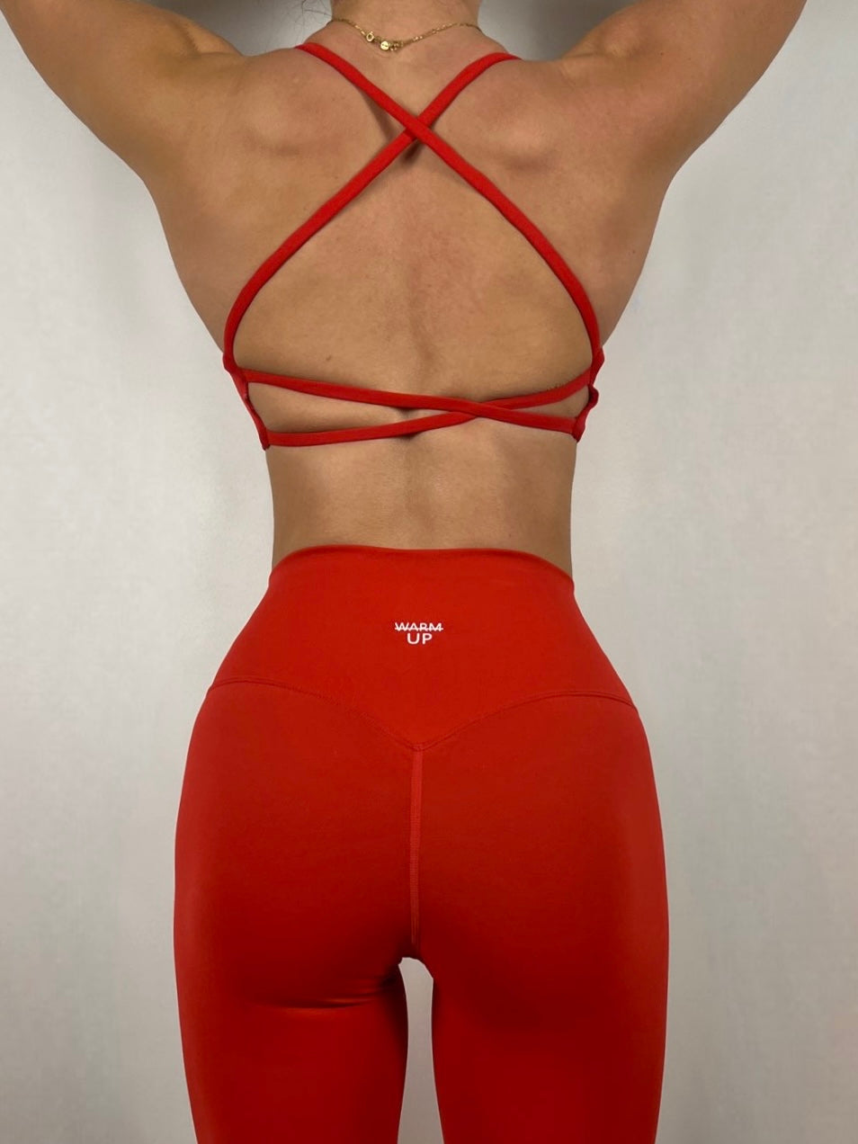 Red Backless Twist Bra