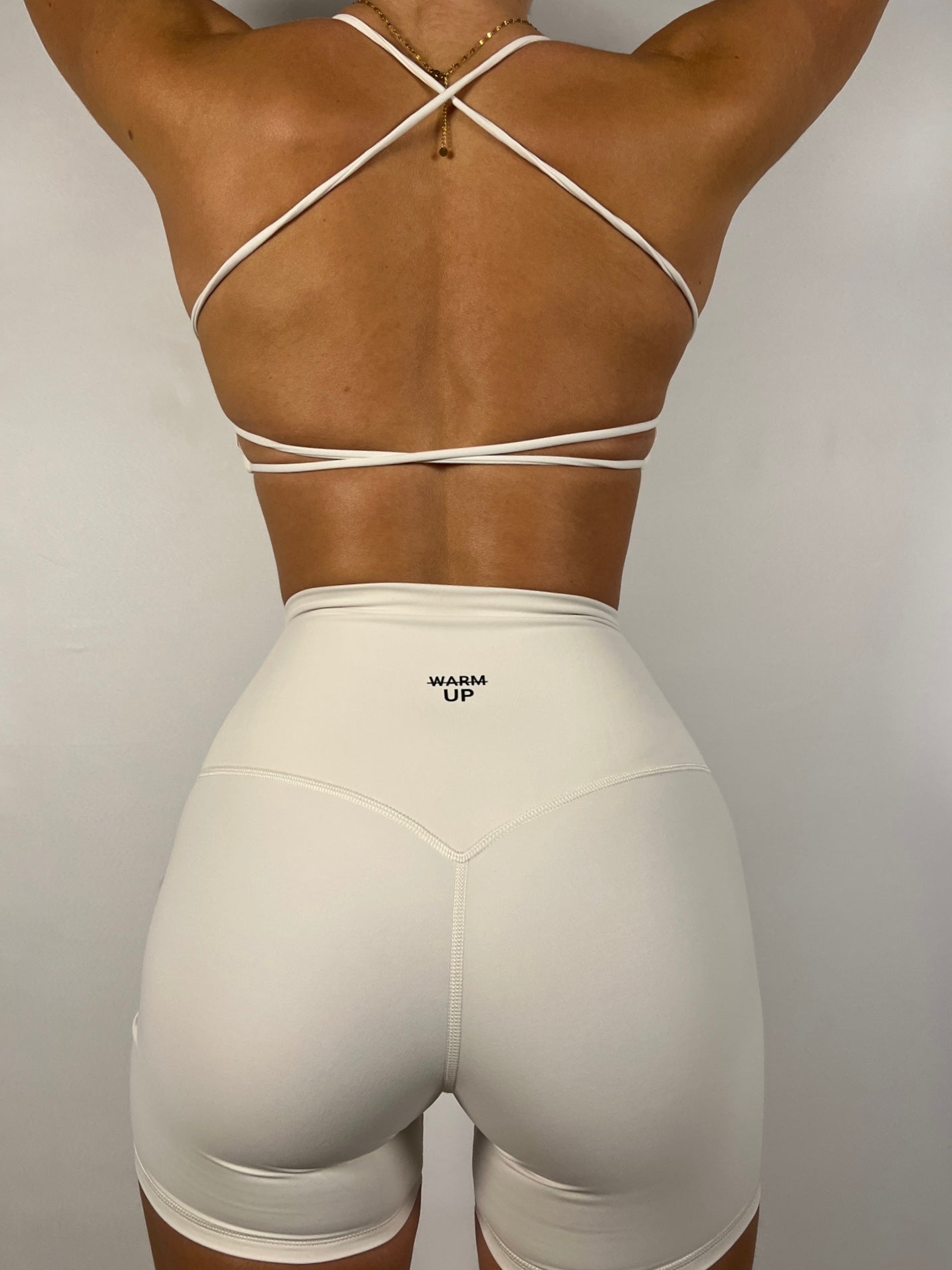 Cream white Backless bra