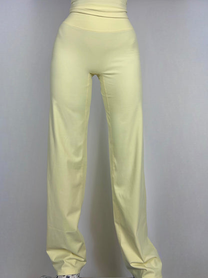 Pastel Yellow Soft motion straight pants
