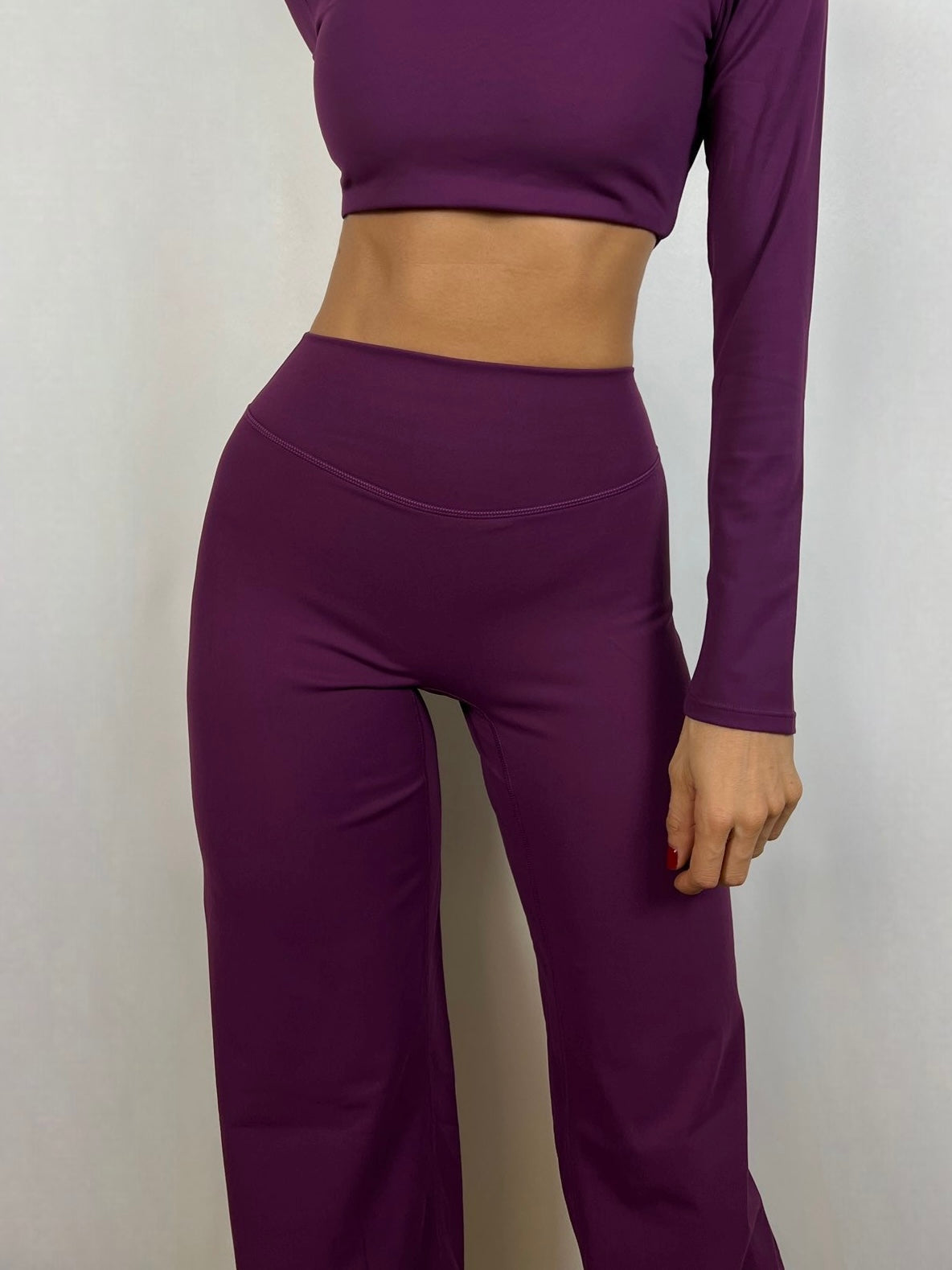 Grape Purple Soft motion Straight Pants