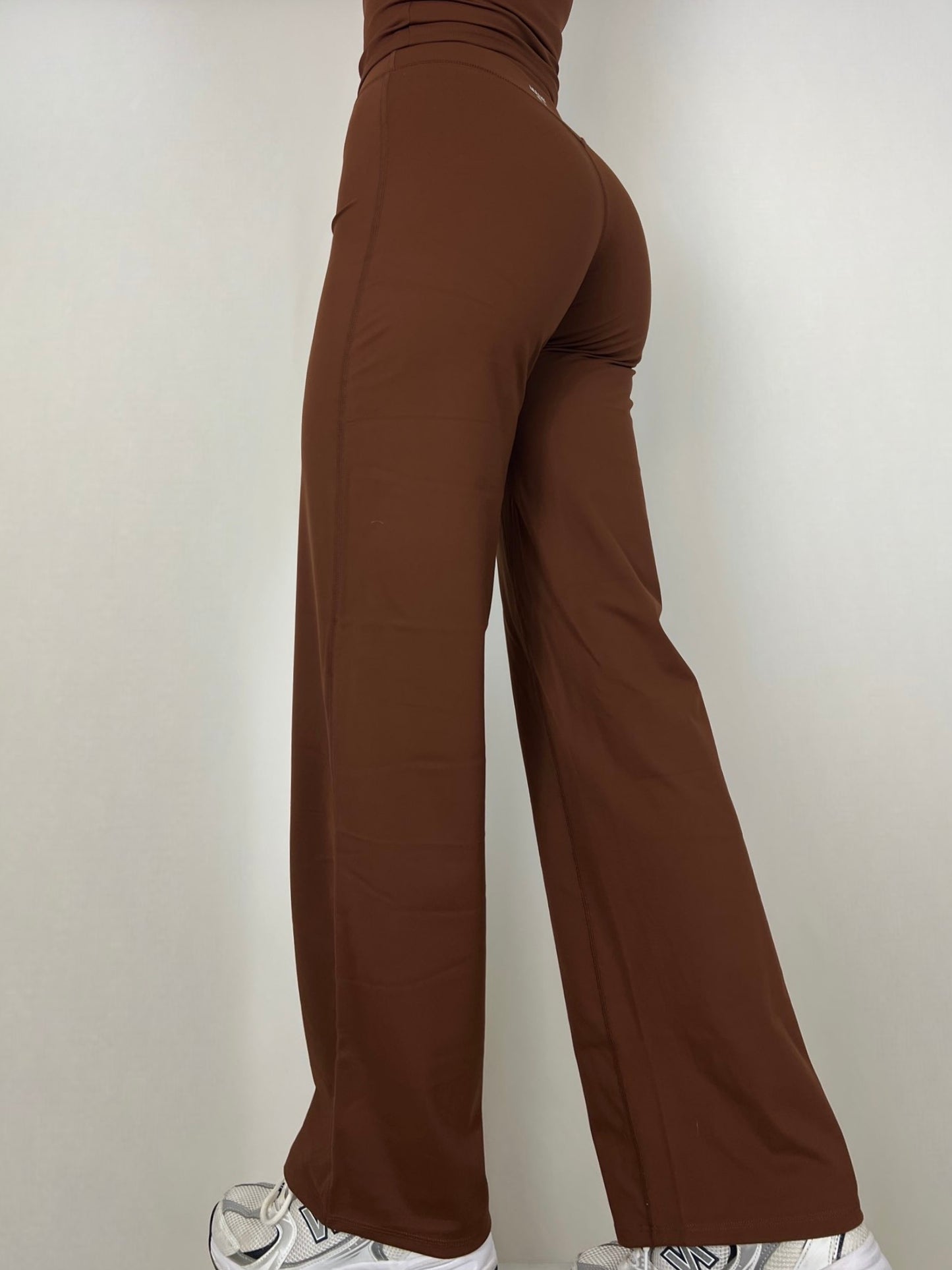 Coffee Brown Soft Motion Straight Pants