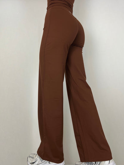 Coffee Brown Soft Motion Straight Pants