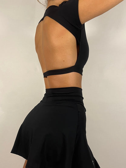 Black Open Back T-Shirt