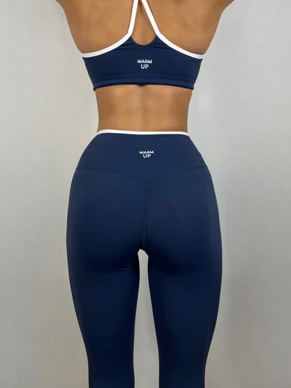Dark Blue Contrast V Leggings