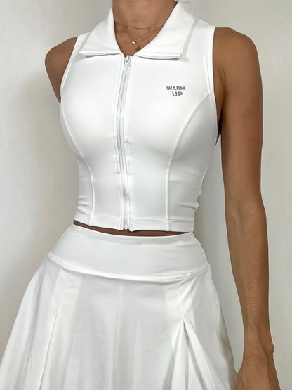 White Zip up top