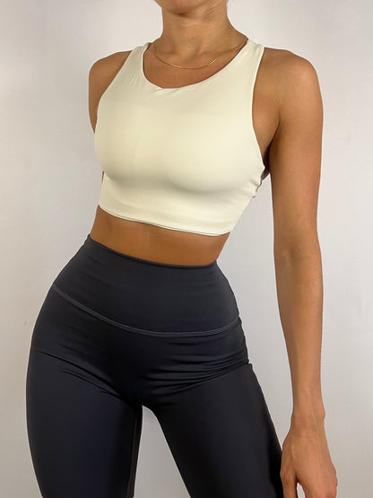 Cream white Elevate Crop