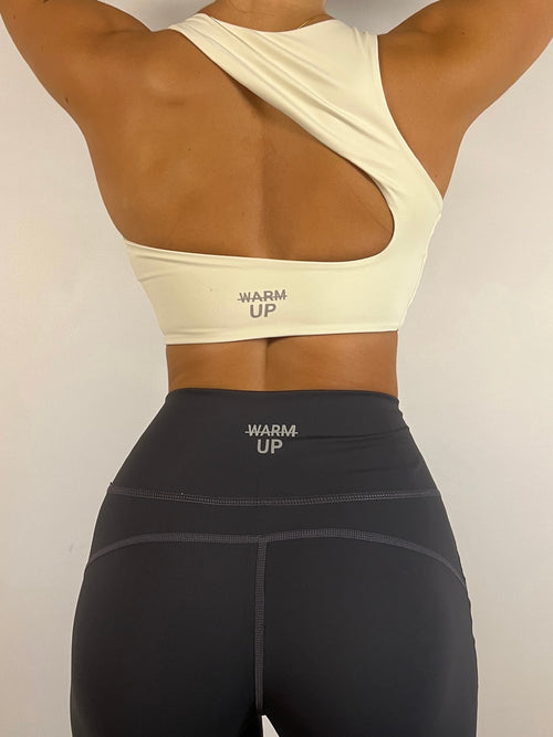 Cream white Elevate Crop