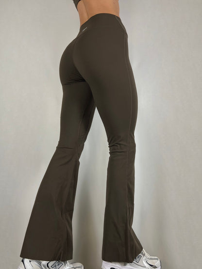 Taupe Brown Soft motion V Flared pants