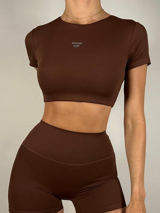 Chocolate Brown Timeless Cropped T-shirt