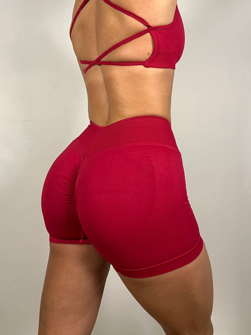 Cherry Red V Back Shorts