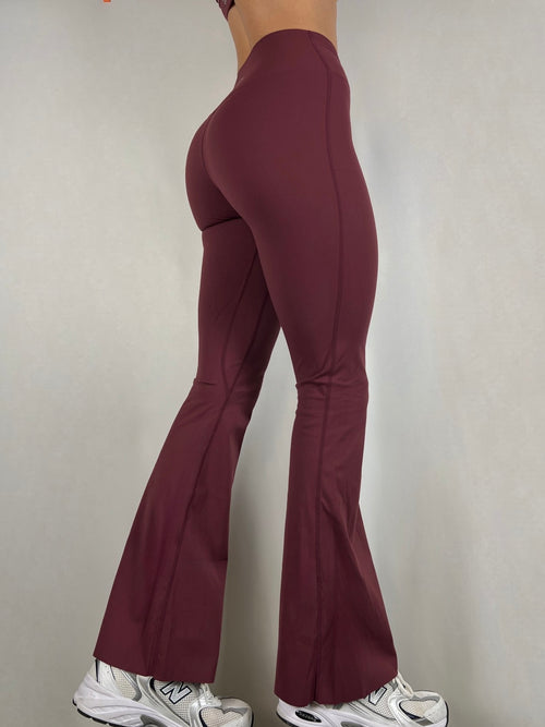 Dark Cherry V soft motion Flared Pants