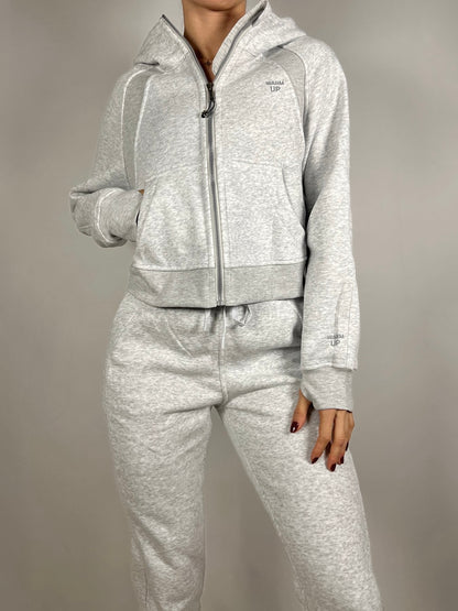 Bright Grey Zip up Hoodie