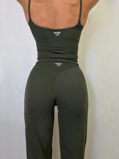 Olive Green Soft Motion Straight Leg Pants