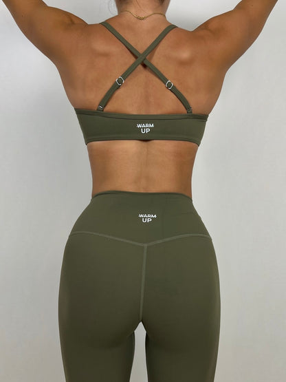 Hunter Green Minimal Bra
