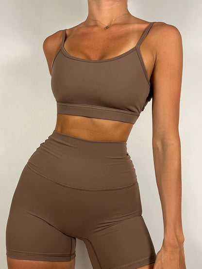 Mocha Brown open Back Bra