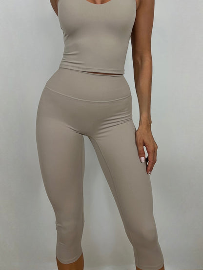 Light Taupe Capri Leggings