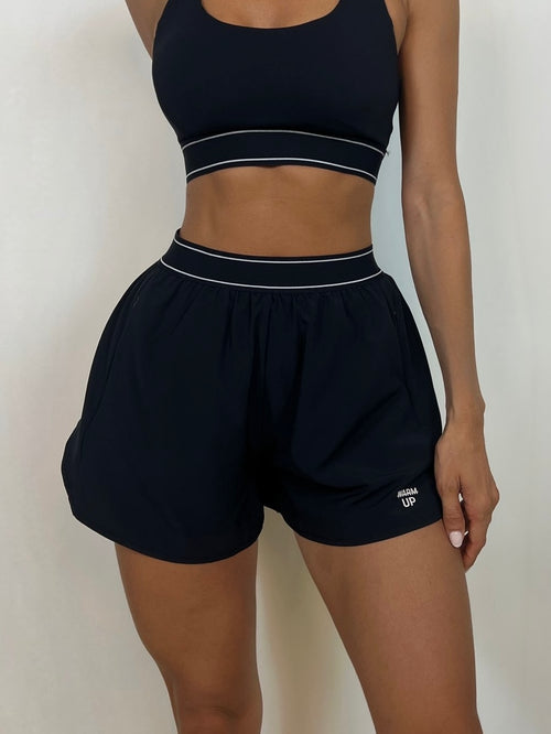 Black Flow Running Shorts