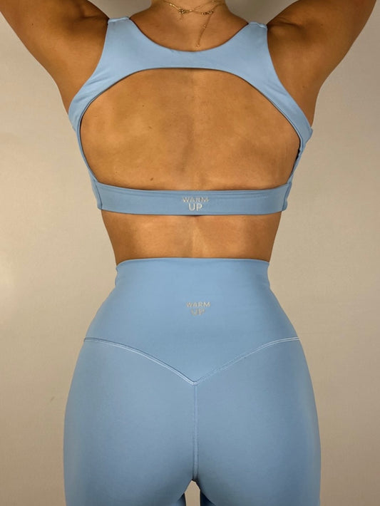 Ocean Blue Hollow Back Bra