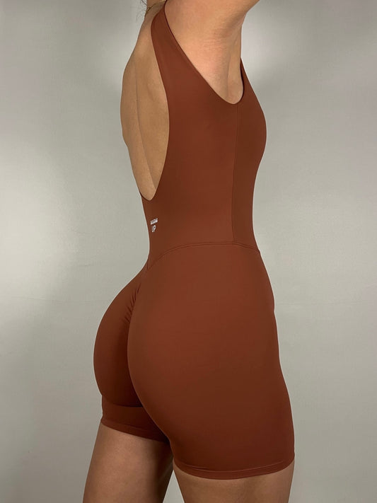 Brick Red Open back Jumpsuit