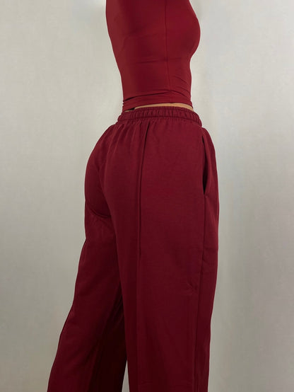 Burgundy Lightweight Wide fit Joggers