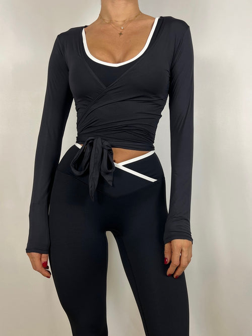 Black Wrap Top