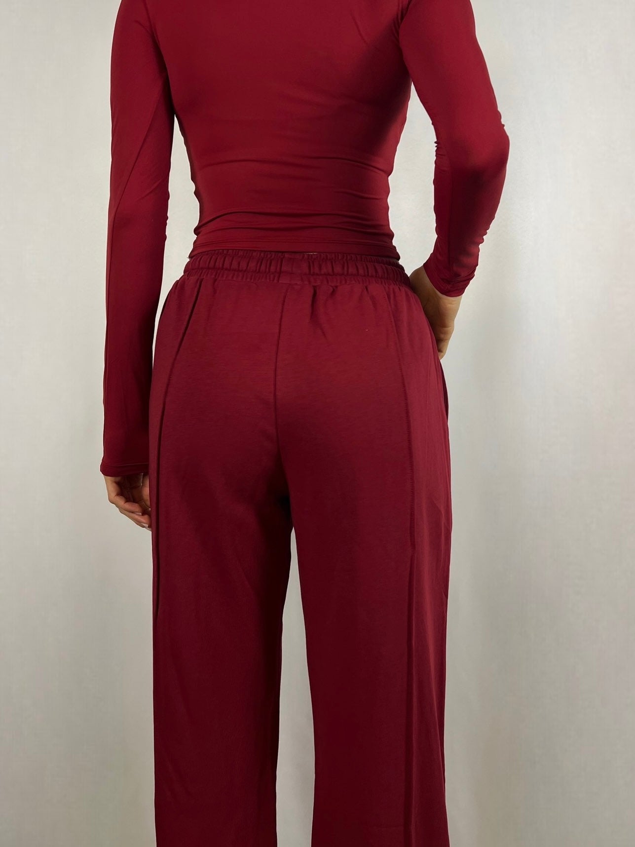Burgundy Lightweight Wide fit Joggers