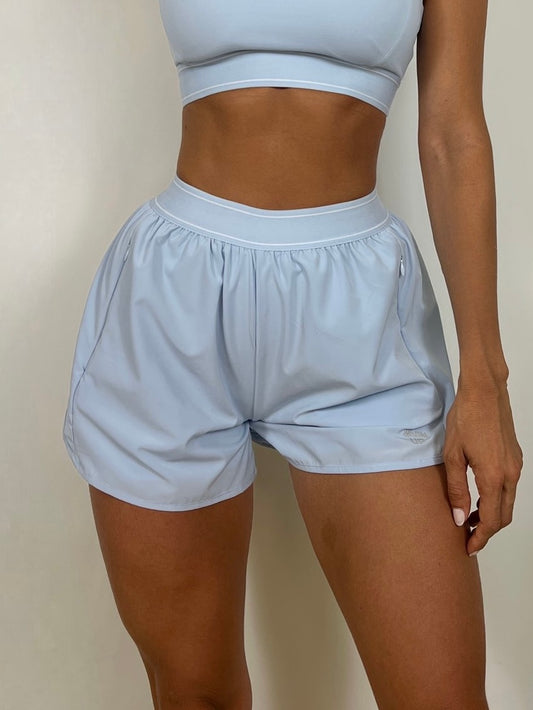 Pastel Blue Flow Running Shorts