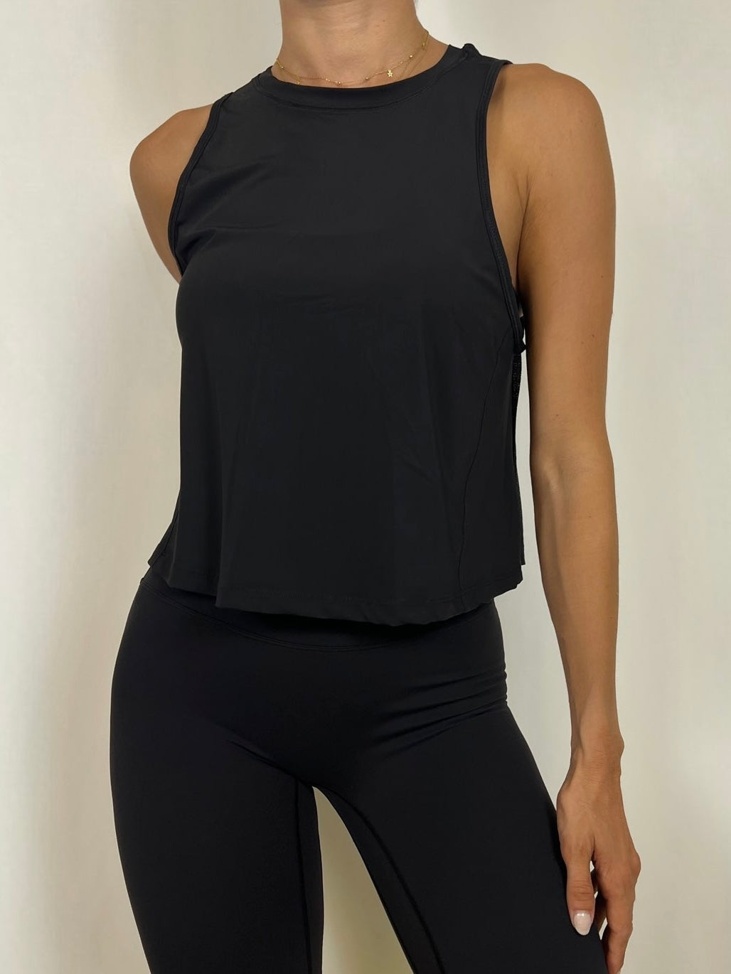 Black Ruffled Tank top
