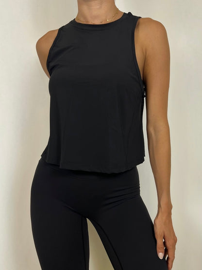 Black Ruffled Tank top