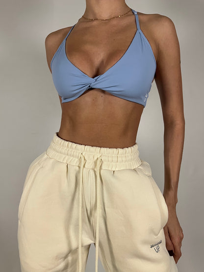 Sky Blue knot Sports bra