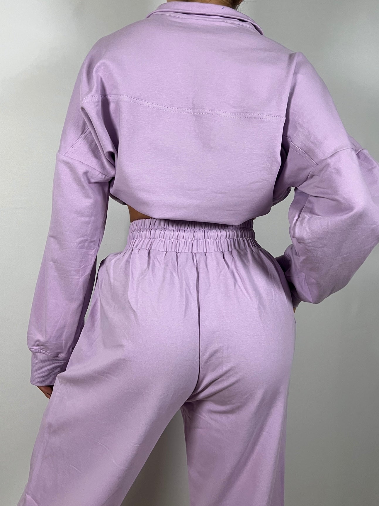 Lavender Half zipper lightweight sweatshirt