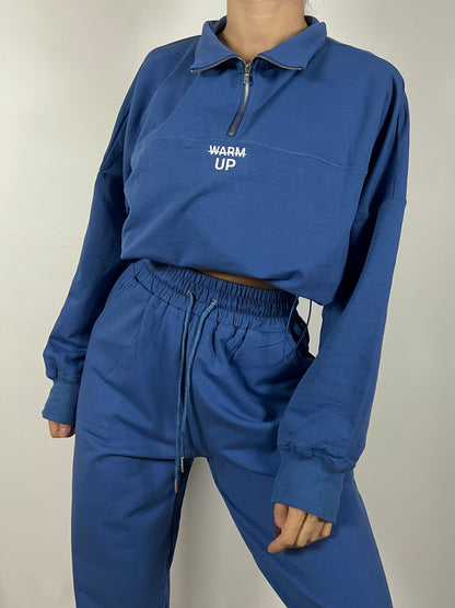 Azur half zipper lightweight sweatshirt