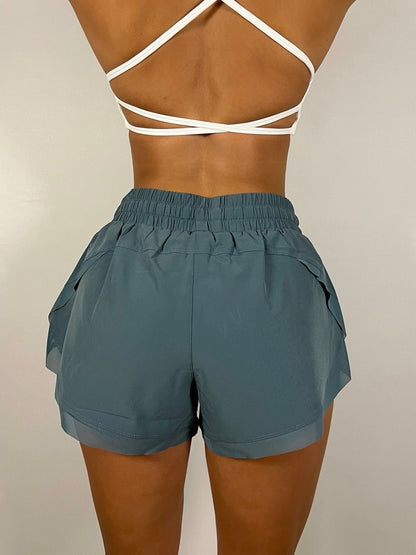 Light Teal Flowy Shorts