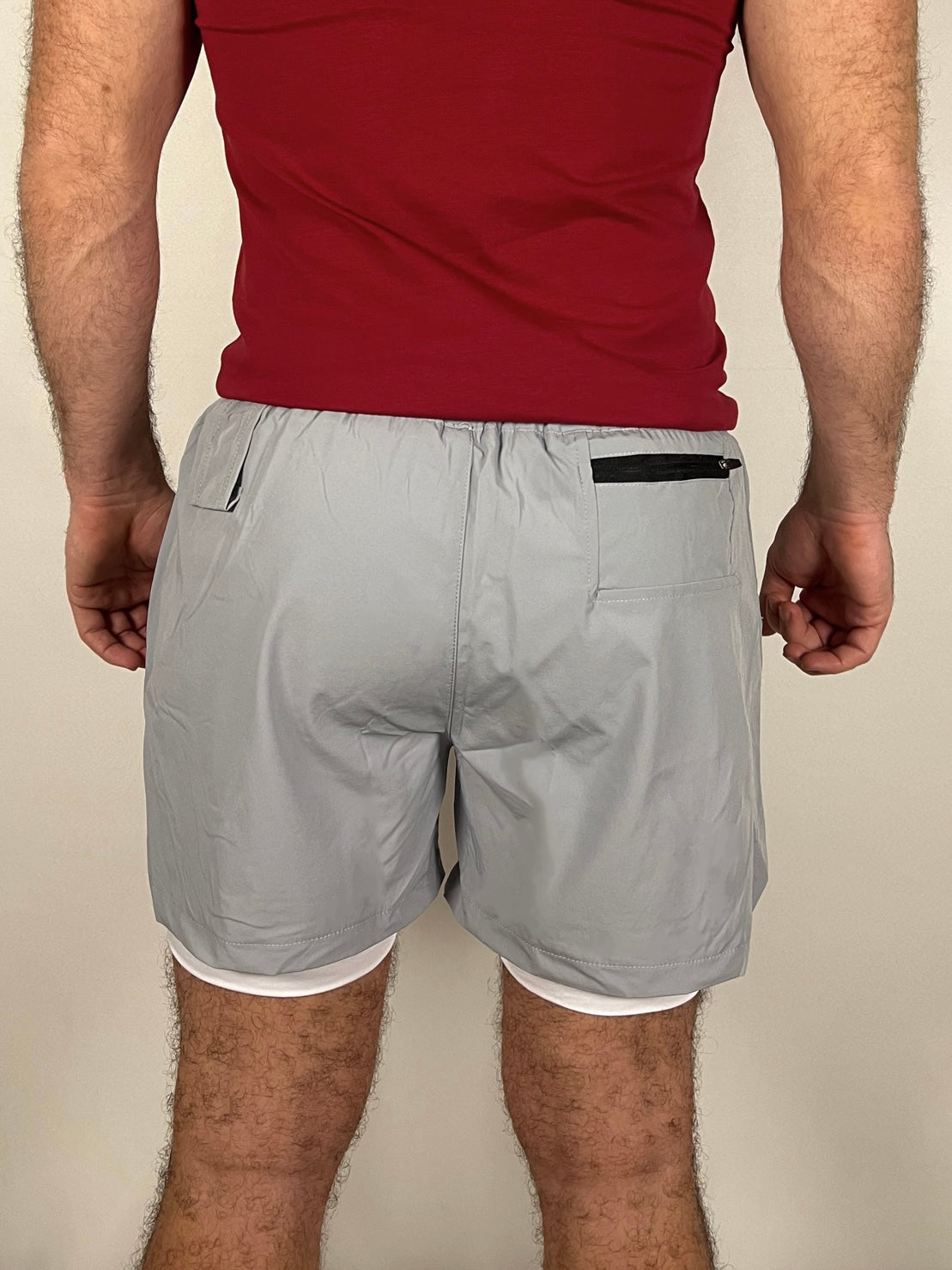 Light Grey/White performance Shorts