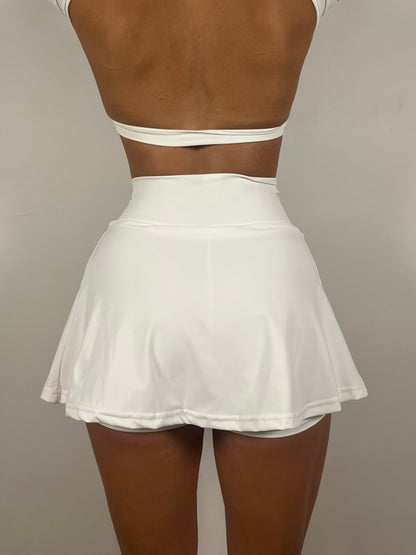 White Fitted Tennis Skirt