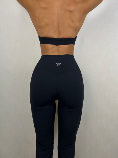 Black V flared Pants