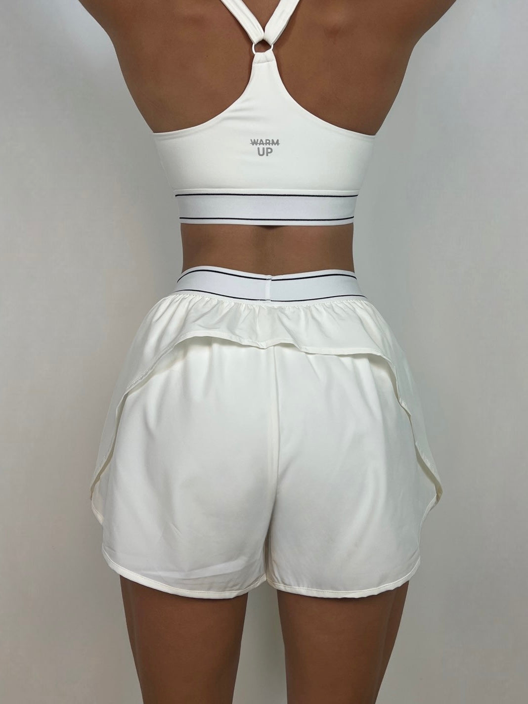 White Flow Running Shorts