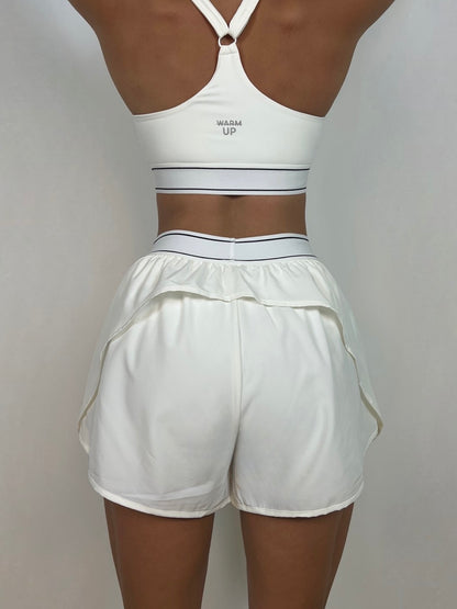 White Flow Running Shorts