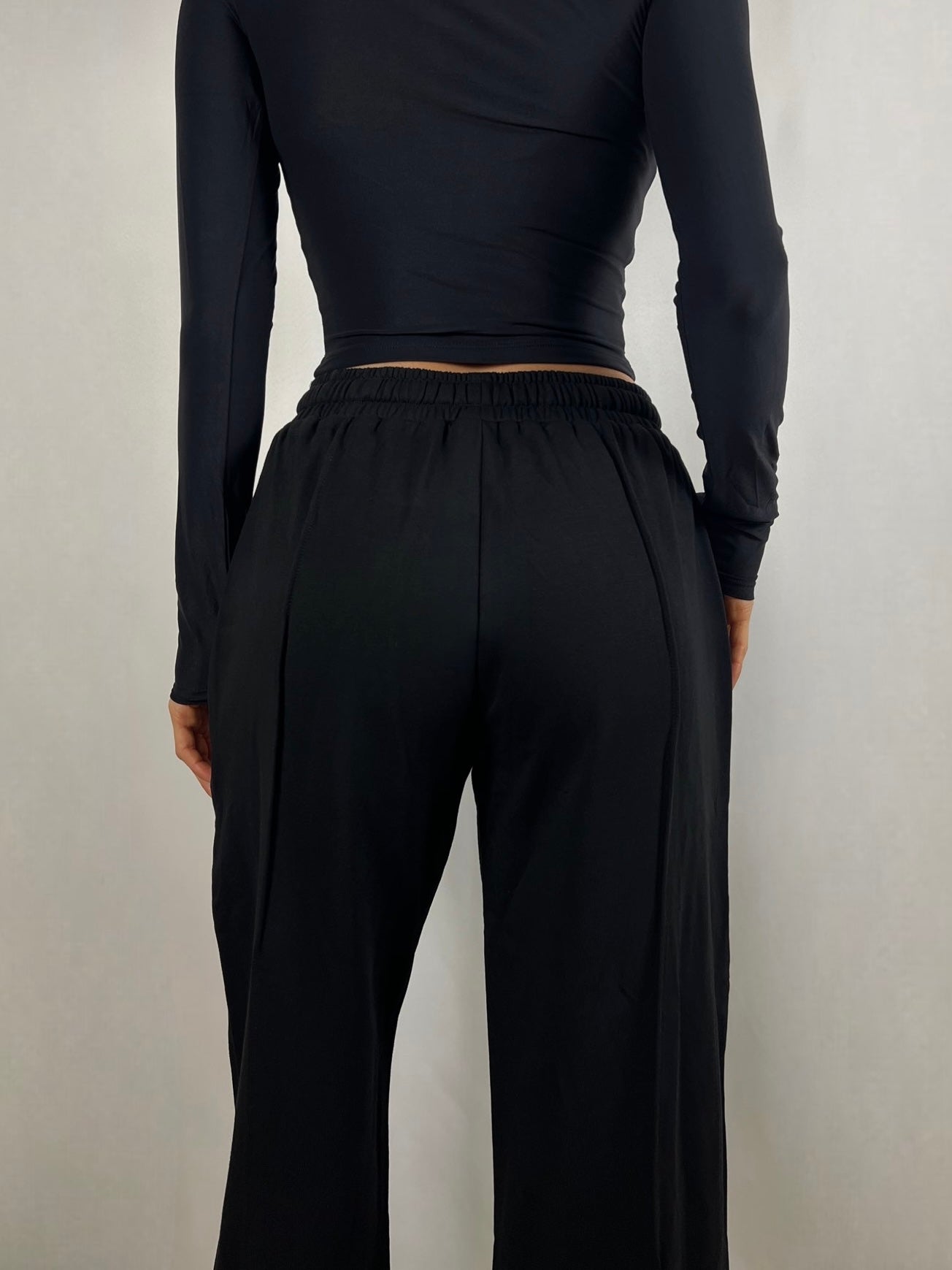 Black lightweight Wide fit Joggers