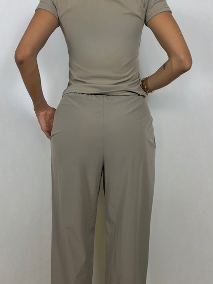 Almond Beige Flow Pants