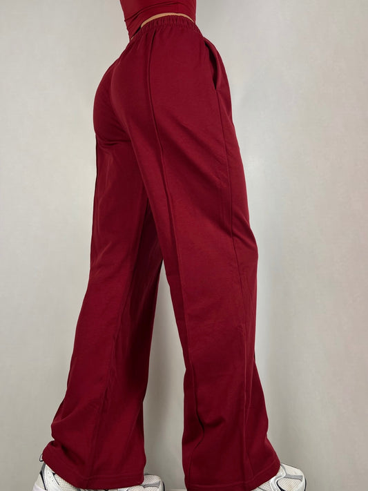 Burgundy Lightweight Wide fit Joggers