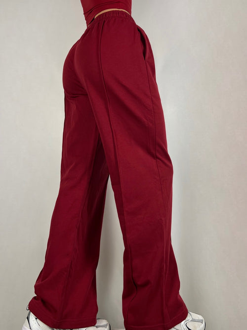 Burgundy Lightweight Wide fit Joggers