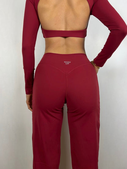 Cranberry Red Soft motion Straight pants